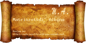 Matriszottó Albina névjegykártya